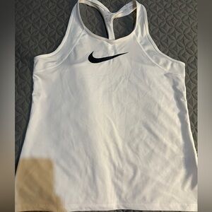 Nike Women's White and Black Tank Top